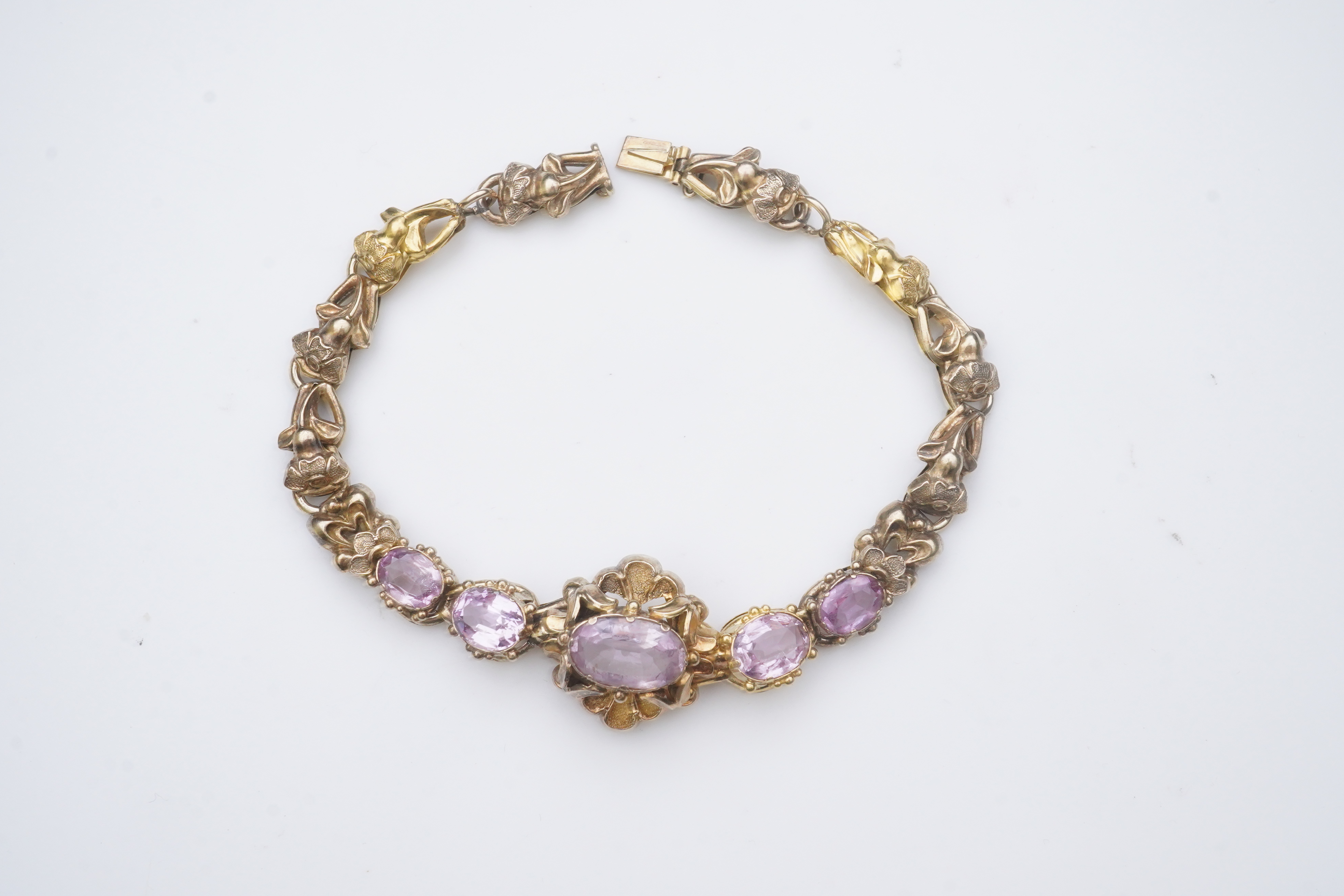 A pink topaz bracelet, mid 19th century